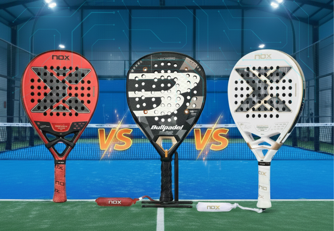 Nox AT10 12K Extreme, Bullpadel Neuron 02 ou Nox EA10 Ventus Hybrid : quelle raquette hybride choisir pour un jeu offensif maîtrisé en 2026 ?