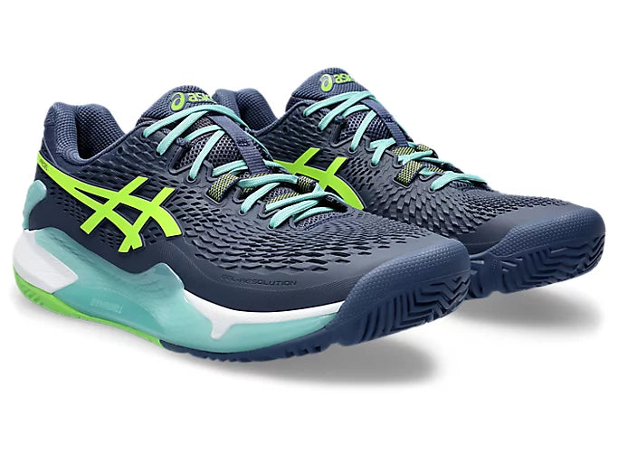 Chaussures Asics Gel Resolution 9 | Thunder Blue - Electric Lime